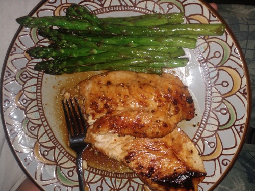 Chicken Glazed  w Asparagus