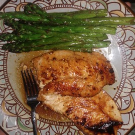 Chicken Glazed  w Asparagus