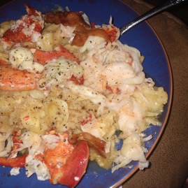 Creamy lobster pasta